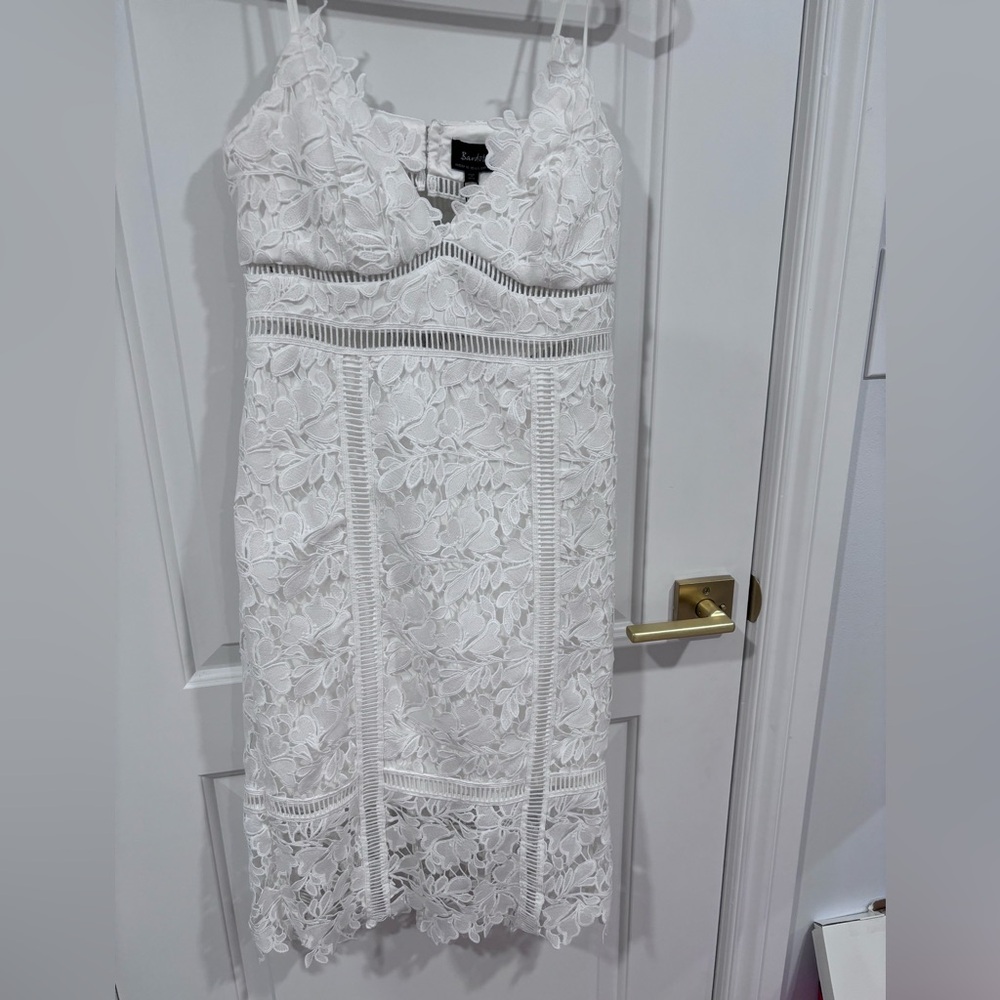 Bardot white lace dress